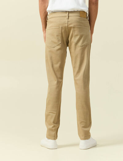 Jeans slim longueur 32 beige homme