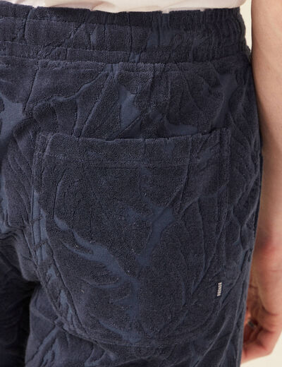 Bermuda large à coulisse bleu marine homme