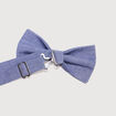 Noeud papillon en coton bleu gris homme