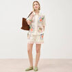 Short en coton avec doublure ecru femme