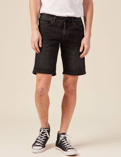 Bermuda en jean ultra stretch denim noir homme