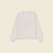 Gilet manches longues creme femme
