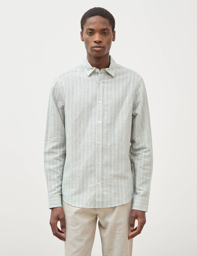 Chemise manches longues vert clair homme
