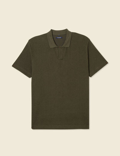 Polo manches courtes vert kaki homme