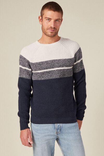 Pull manches longues ecru homme