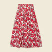 Jupe longue évasée rouge femme