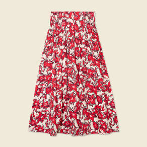 Jupe longue évasée rouge femme