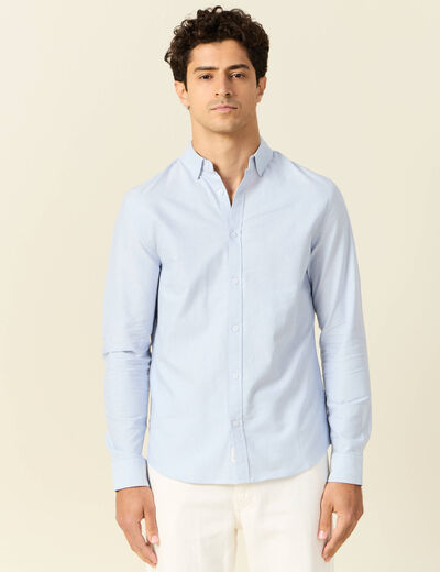 Chemise manches longues bleu clair homme