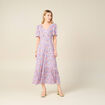 Robe longue évasée rose femme