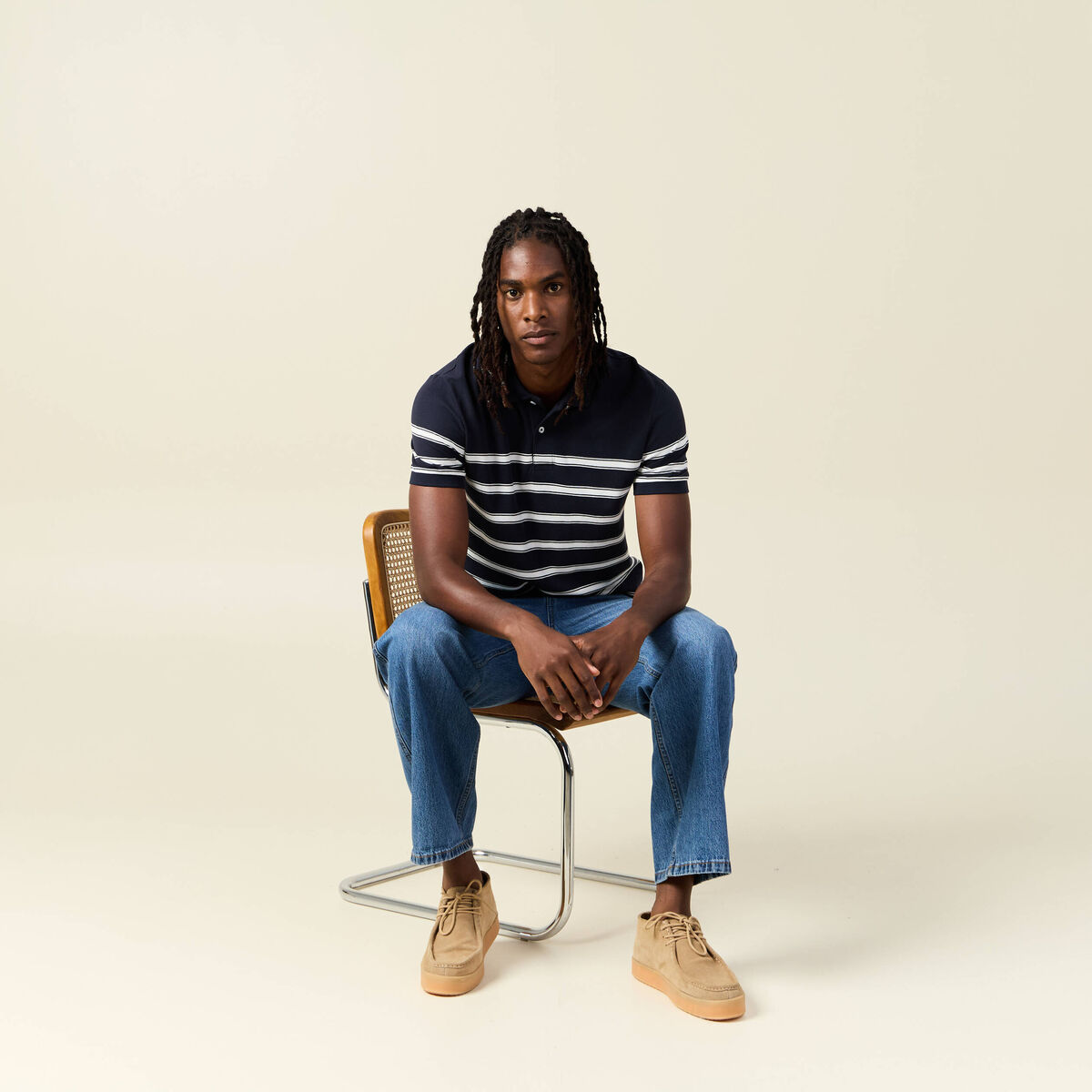 Polo éco-responsable ecru homme