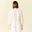 Blouse manches 3/4 blanc femme