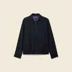 Blouson manches longues col classique bleu marine homme