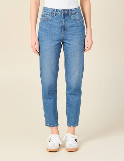 Jeans mom 7/8ème denim stone femme