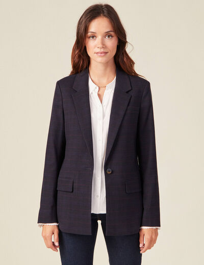 Veste blazer éco-responsable bleu marine femme