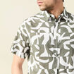 Chemise manches courtes vert kaki homme