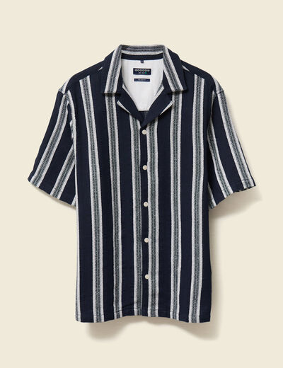 Chemise manches courtes bleu marine homme