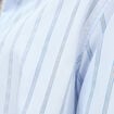 Chemise droite manches longues ray&eacute;e bleu clair femme