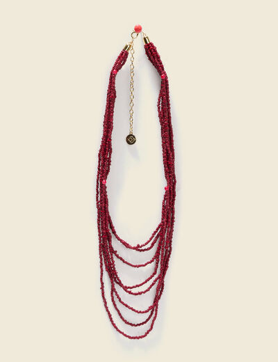 Collier rouge fonc&eacute; femme