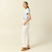 Salopette en jeans &agrave; fines bretelles denim blanc femme