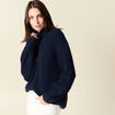 Pull manches longues bleu marine femme