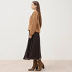 Jupe en voile doubl&eacute;e marron fonc&eacute; femme