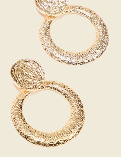 Boucles d'oreilles pendantes couleur or femme