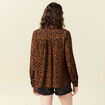 Chemise manches longues fluide marron foncé femme