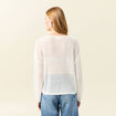 Pull manches longues ajouré ecru femme