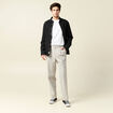 Pantalon chino large à pinces beige homme