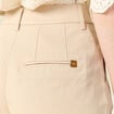 Bermuda droit taille haute beige femme