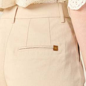 bermuda droit taille haute beige femme Bermuda droit taille haute beige femme