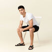 Short droit avec cordon noir homme