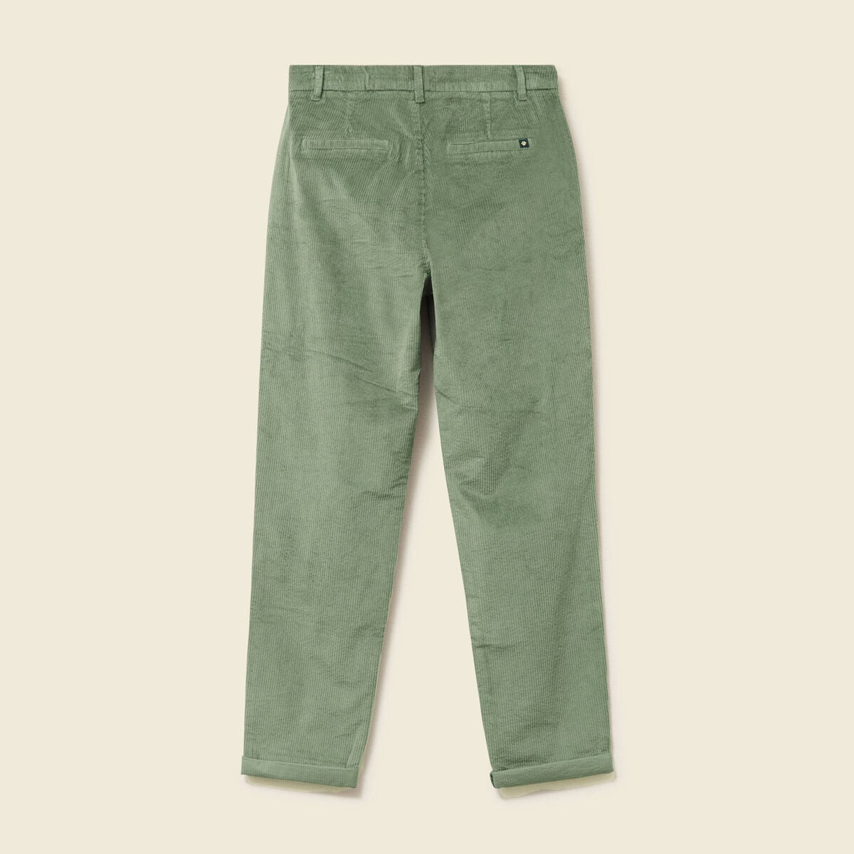 Pantalon large 7/8&egrave;me taille haute vert kaki femme