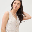 Gilet ajust&eacute; col v sans manches beige femme