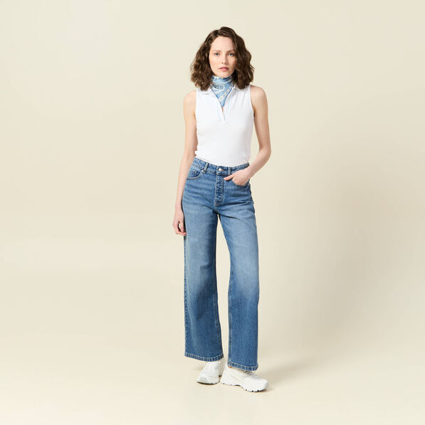 polo sans manches blanc femme Polo sans manches blanc femme