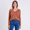 Pull manches longues marron clair femme