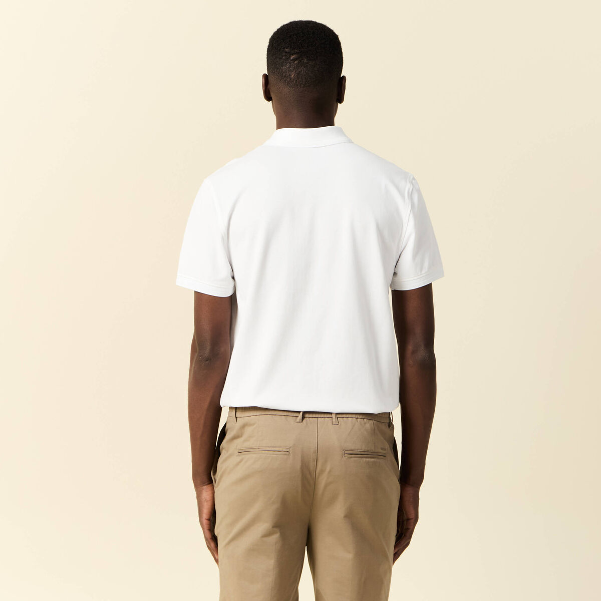Polo manches courtes blanc homme