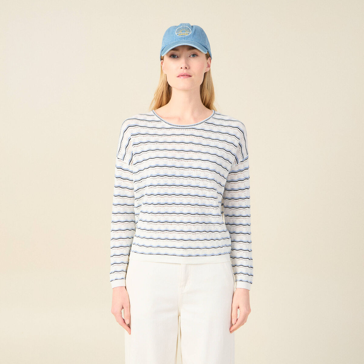 Pull éco-responsable creme femme