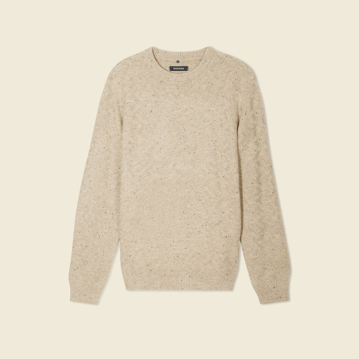 Pull manches longues beige homme
