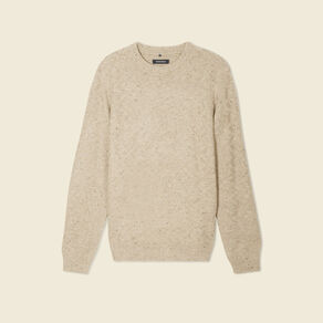 Pull manches longues beige homme