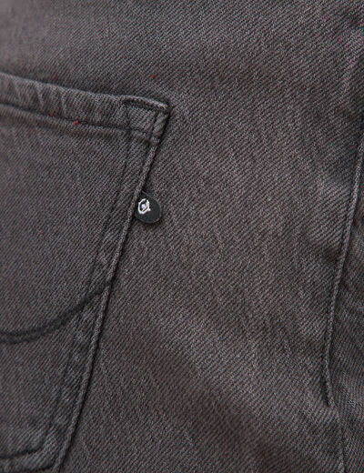 Jeans barrel taille haute 7/8&egrave;me denim gris femme