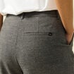 Bermuda large taille haute gris femme