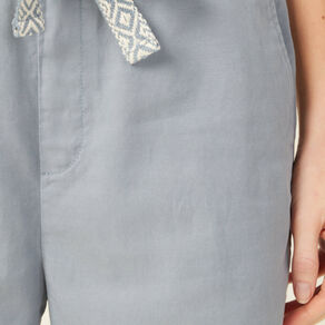Combishort ceinturée bleu gris femme