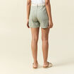 Short boyfriend ceinturé jean vert kaki femme