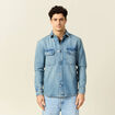Surchemise en jean denim dirty homme