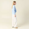 Chemise manches longues nouée bleu ciel femme