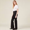 Jeans flare à pont denim noir femme