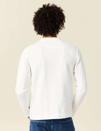 T-shirt manches longues ecru homme