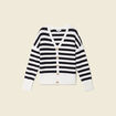Gilet manches longues col v noir femme