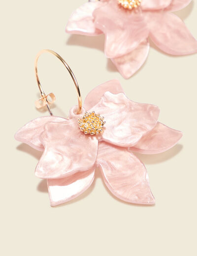 Boucles d'oreilles pendantes vieux rose femme